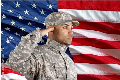 Canvas Print Armed Forces, Military, Saluting.