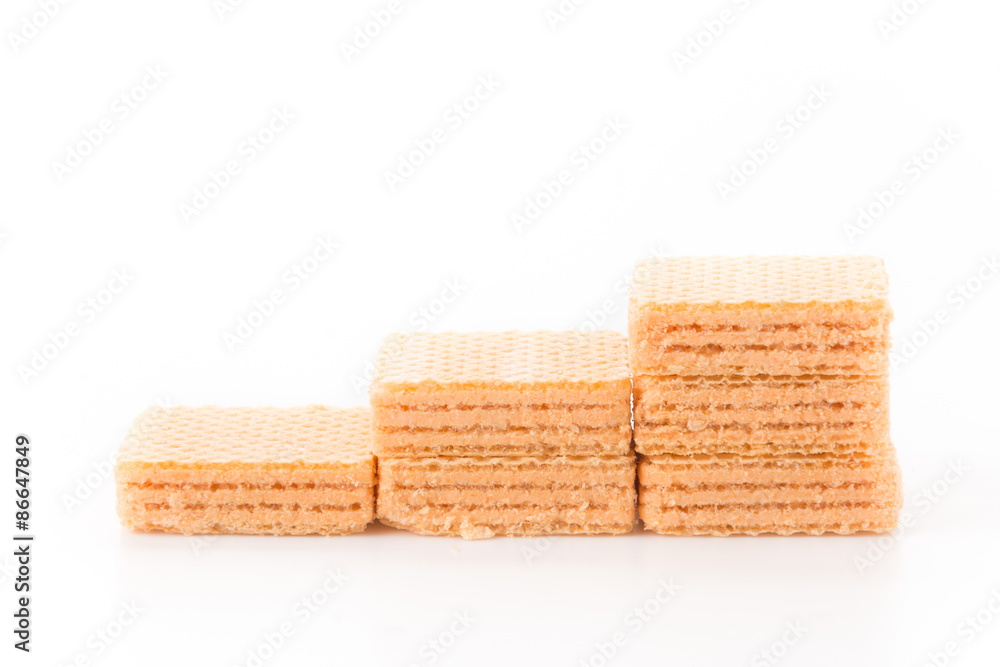 orange wafer on white background orange wafer on white background