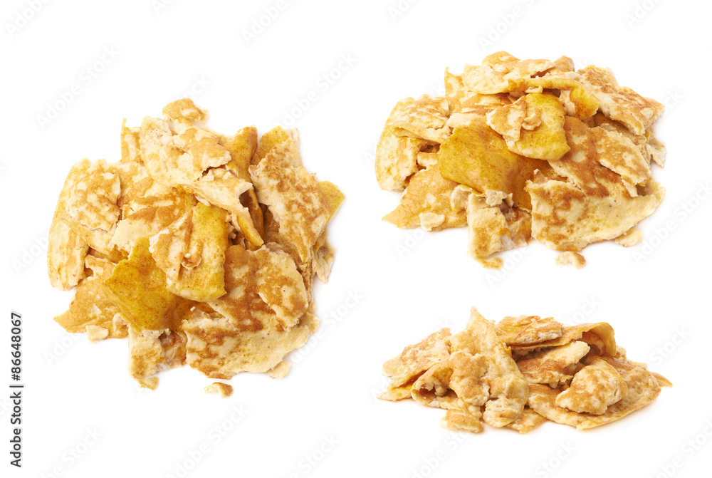 Scrambled eggs omelette isolated Scrambled eggs omelette isolated