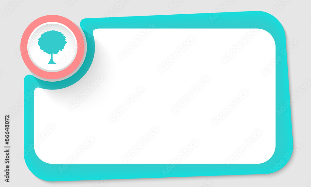 Pink circle and tree symbol and green frame for your text Pink circle and tree symbol and green frame for your text