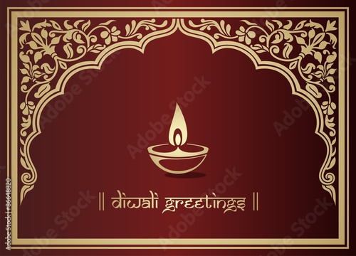 Oil lamp, Diwali greetings , royal Rajasthan, India