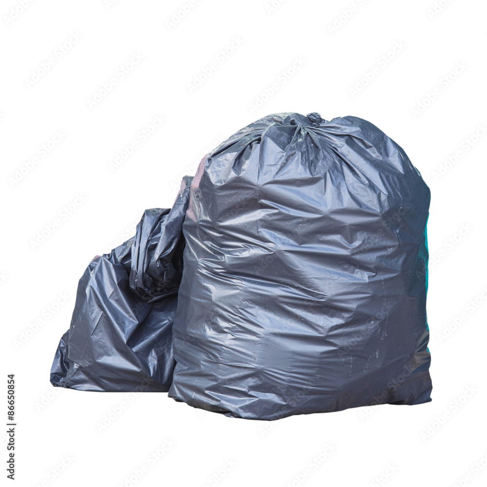  garbage bag on white background with clipping path