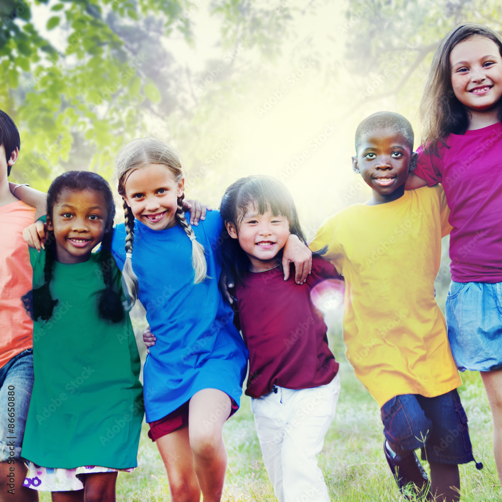 Children Friendship Togetherness Smiling Happiness Concept Children Friendship Togetherness Smiling Happiness Concept