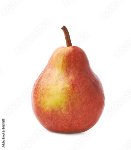 Red pear fruit isolated