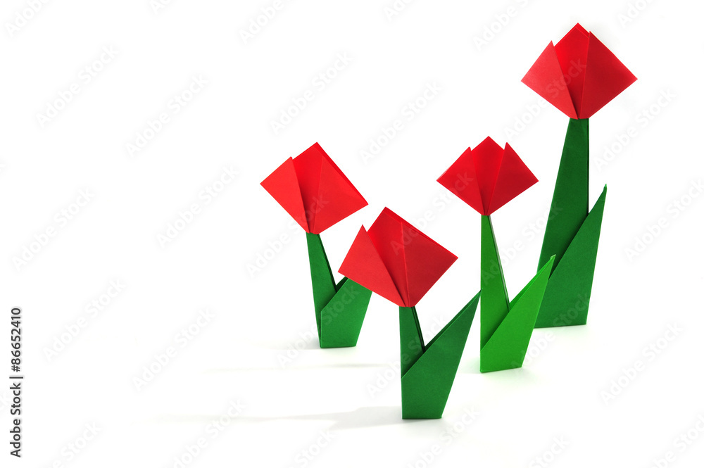 Origami Tulip  - obrazy, fototapety, plakaty 