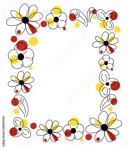 the Illustration dedicated to the beautiful frame with flowers.