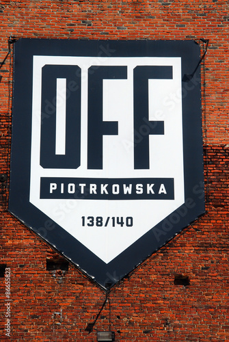 wall of old factory building on OFF Piotrkowska in Lodz