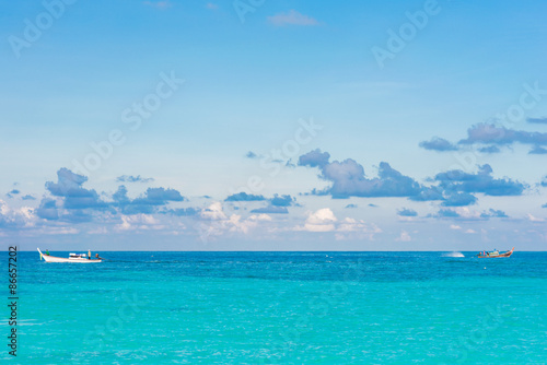 Sky with clouds over sea beautiful seascape.