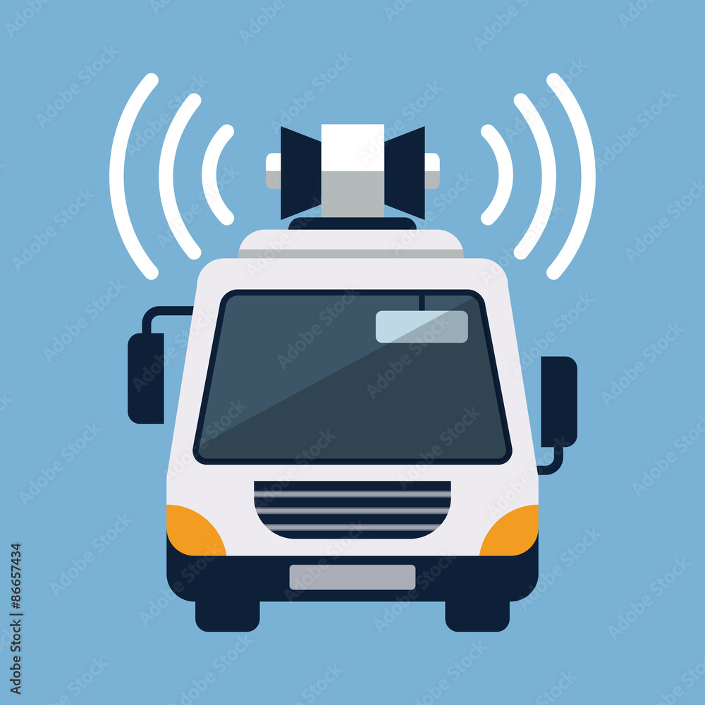 Loudspeaker Van.Vector Flat Illustration Loudspeaker Van.Vector Flat Illustration