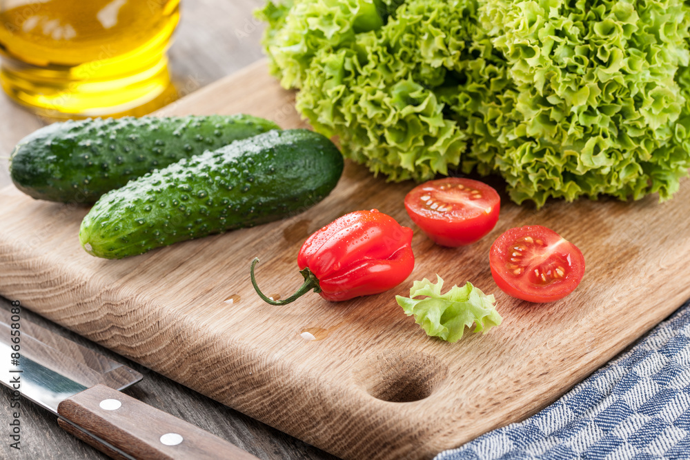 Fresh lettuce and other vegetables Fresh lettuce and other vegetables