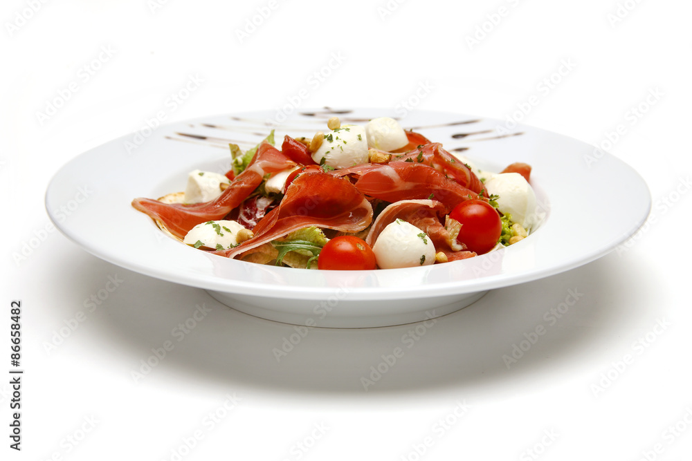 Salad, nicely served in a white plate