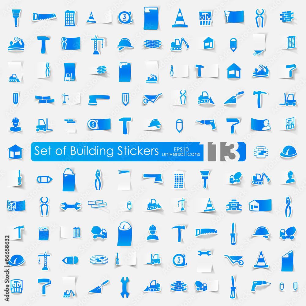 Set of building stickers Set of building stickers
