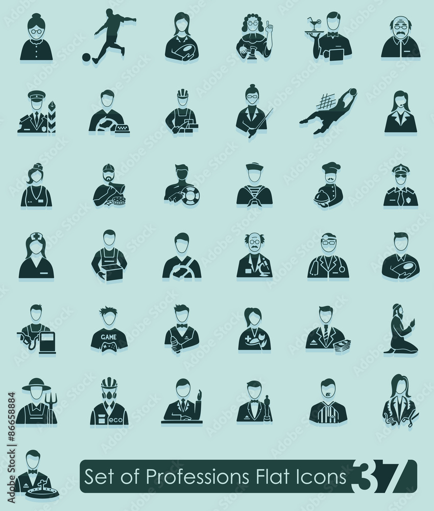 Obraz premium Set of professions icons