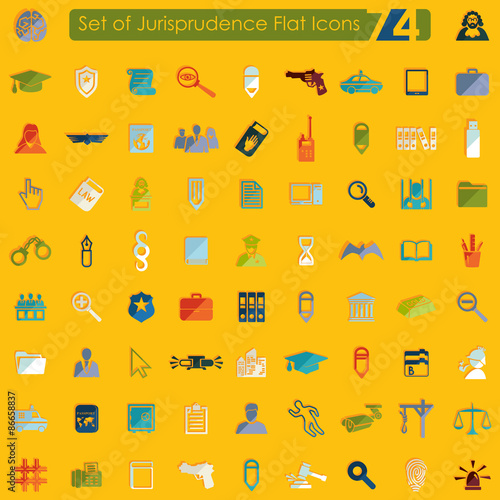 Set of jurisprudence icons