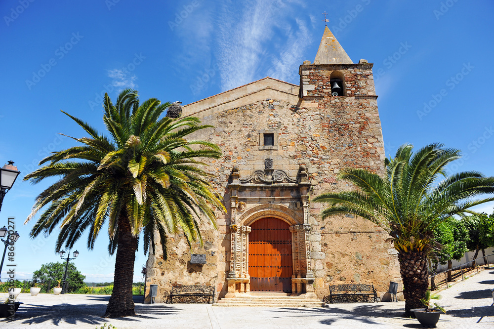 Vía de la Plata, Iglesia de San Andrés, Aljucén, provincia de Badajoz, España