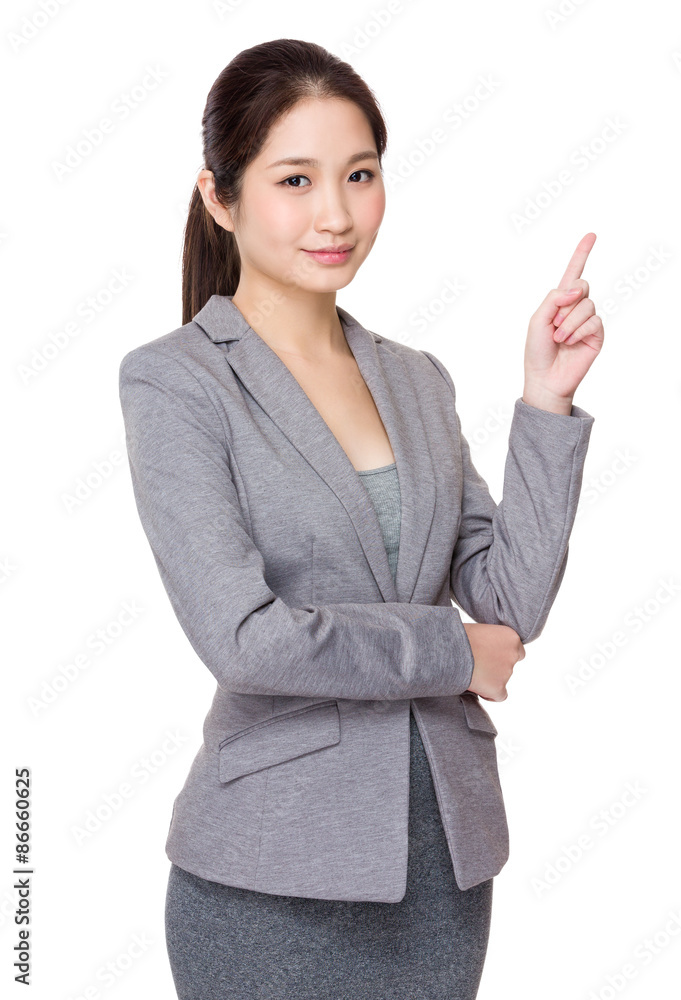 Young Businesswoman showing finger up Young Businesswoman showing finger up