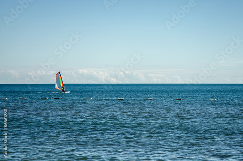 Wind surfer in the ocean