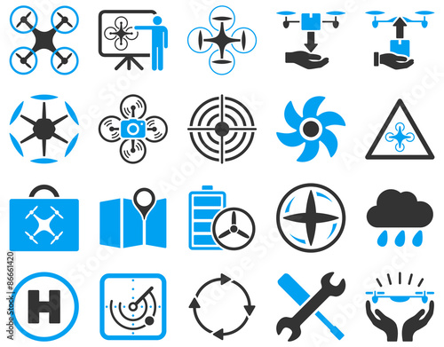 Air drone and quadcopter tool icons