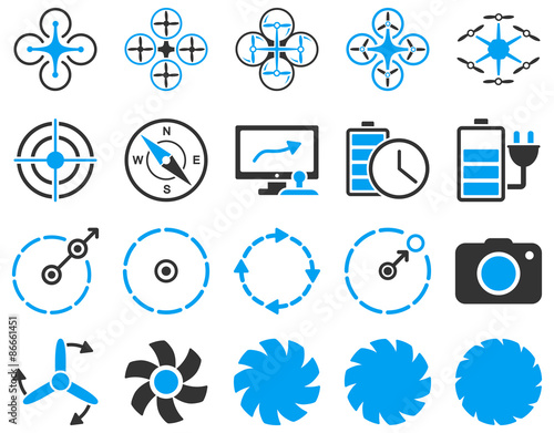 Air drone and quadcopter tool icons