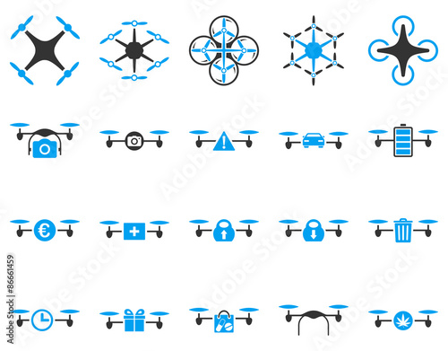 Air drone and quadcopter tool icons