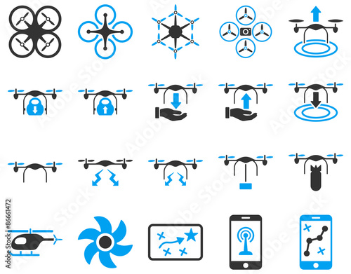 Air drone and quadcopter tool icons