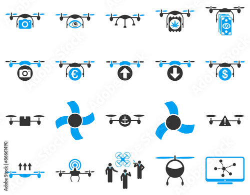 Air drone and quadcopter tool icons