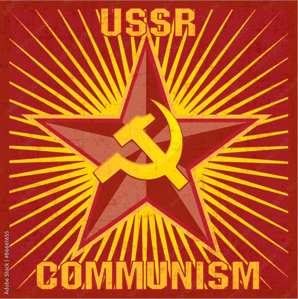USSR COMMUNISM Retro Poster SSSR Soviet Union Stock Vektorgrafik USSR COMMUNISM Retro Poster SSSR Soviet Union Stock Vektorgrafik