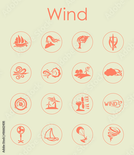 Set of wind simple icons