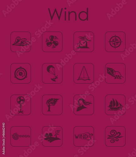 Set of wind simple icons