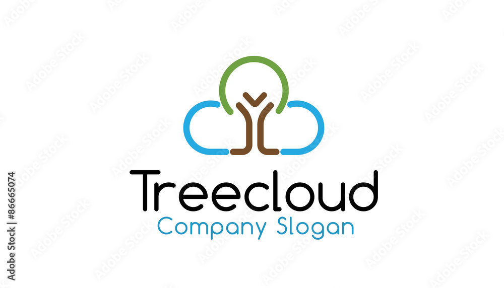 Tree Cloud Logo Template Tree Cloud Logo Template