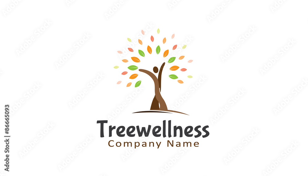 Obraz premium Tree Wellness Logo template,