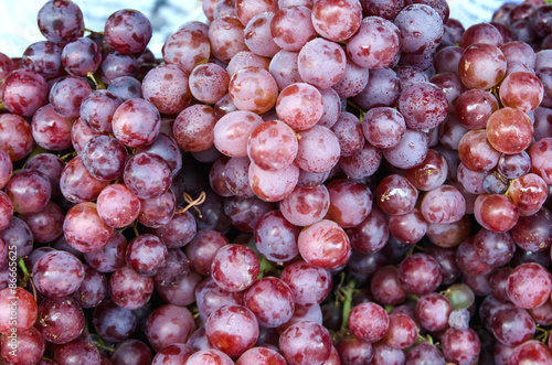 Group of fresh red grape in the market,Thailand