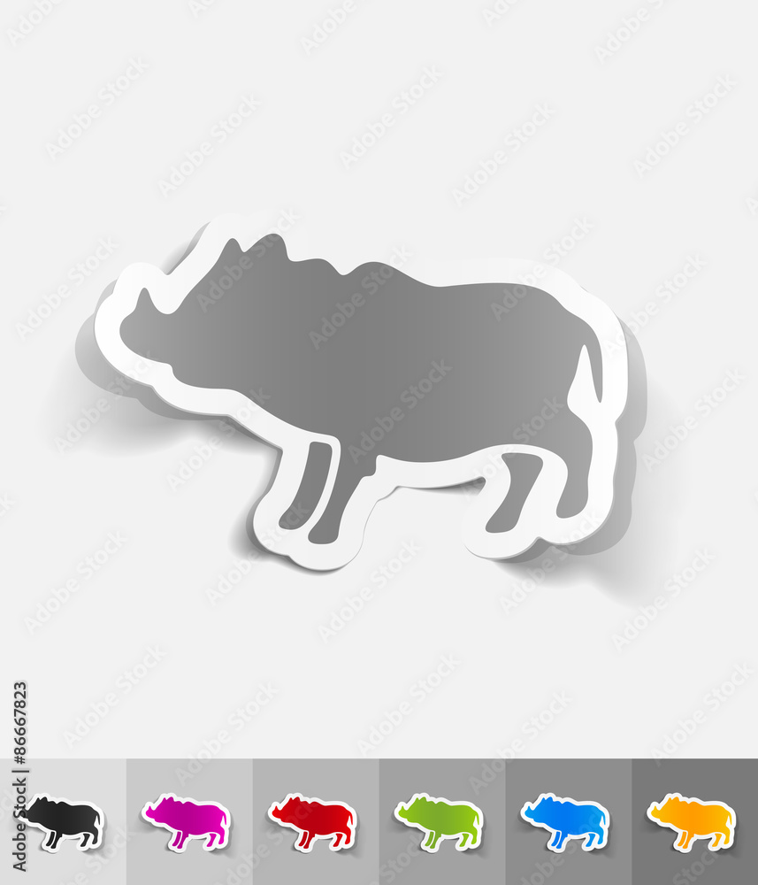 realistic design element. boar realistic design element. boar