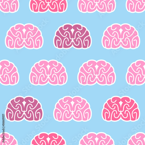 Brains seamless pattern. Background of organs of human head. Ana