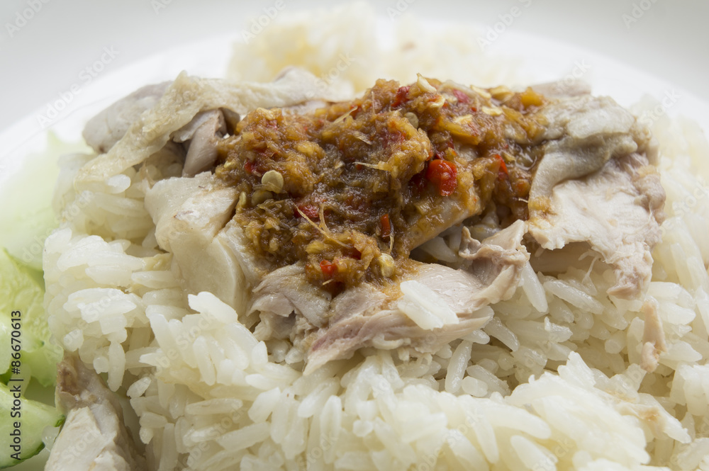 chicken rice meal dinner eat tasty Thai concept chicken rice meal dinner eat tasty Thai concept