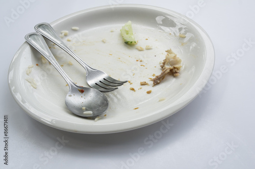 empty dish table done spoon fork concept