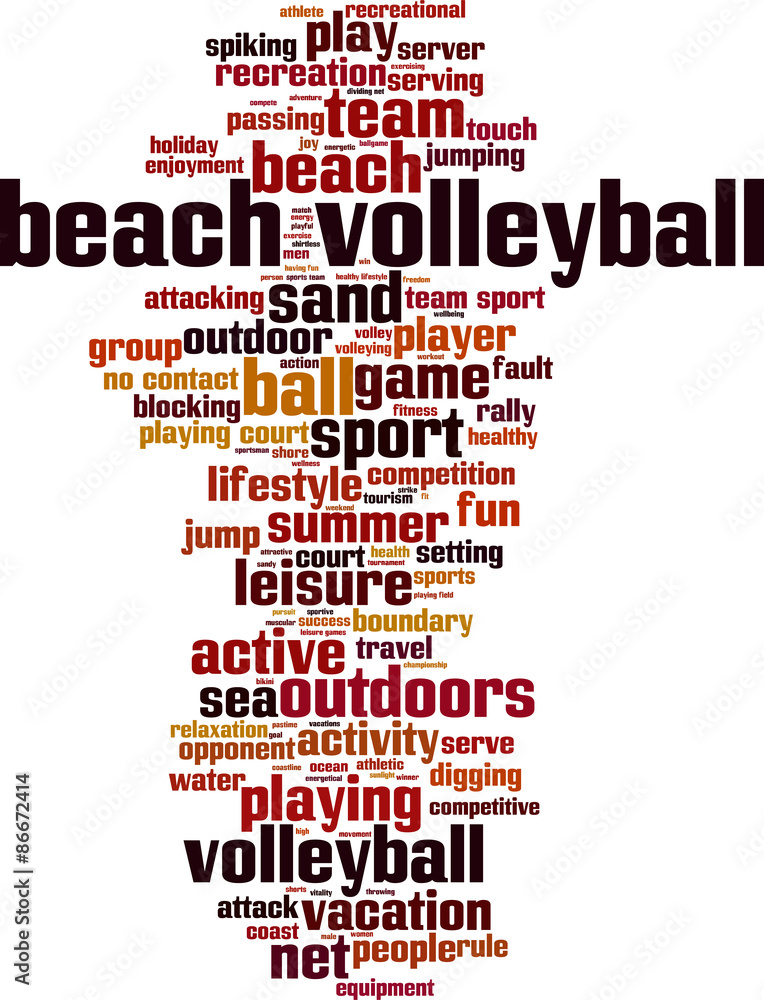Beach volleyball word cloud concept. Vector illustration Beach volleyball word cloud concept. Vector illustration