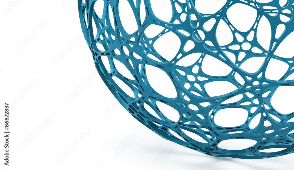 Blue abstract futuristic organic sphere concept rendered Blue abstract futuristic organic sphere concept rendered
