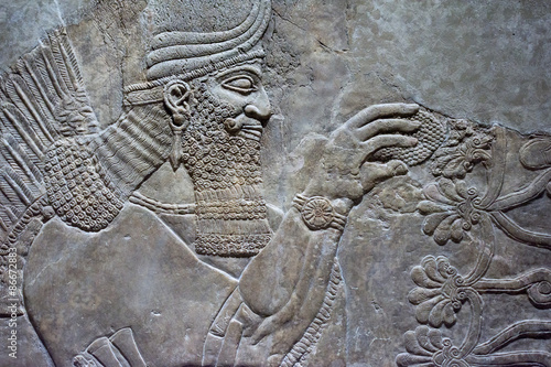 Tablou pe pânză Ancient Babylonia and Assyria sculpture from Mesopotamia