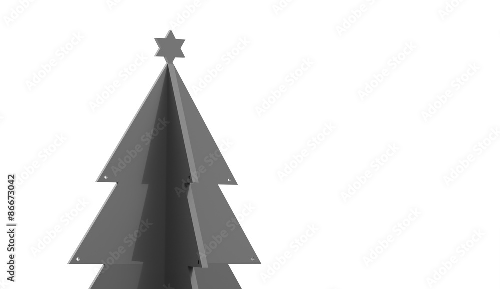 Fototapeta premium Black abstract christmas trees isolated