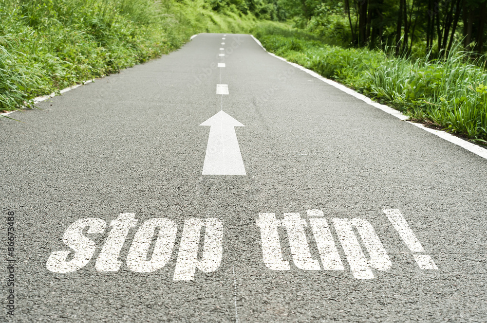 Fototapeta premium Concept route et marquage au sol - stop ttip ! 