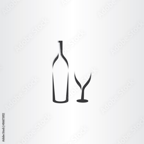 wine bottle and glass symbol