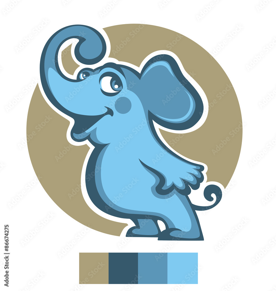 Fototapeta premium vector illustration of happy cartoon elephant..