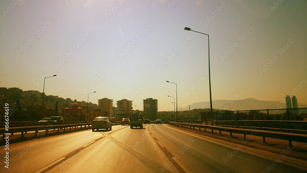 Izmir Sonnenuntergang Straße