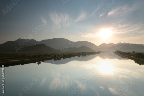 Neretva River in the valley of Dinaric mountains, Croatia