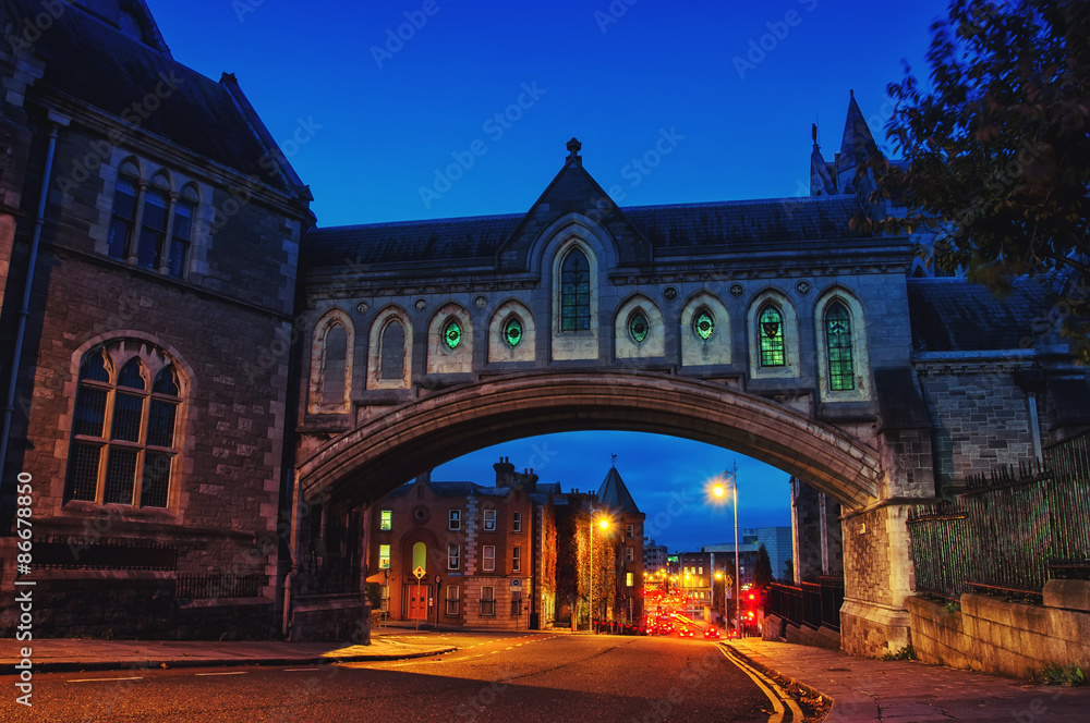 Arch of the Christ Church Cathedral in Dublin, Ireland