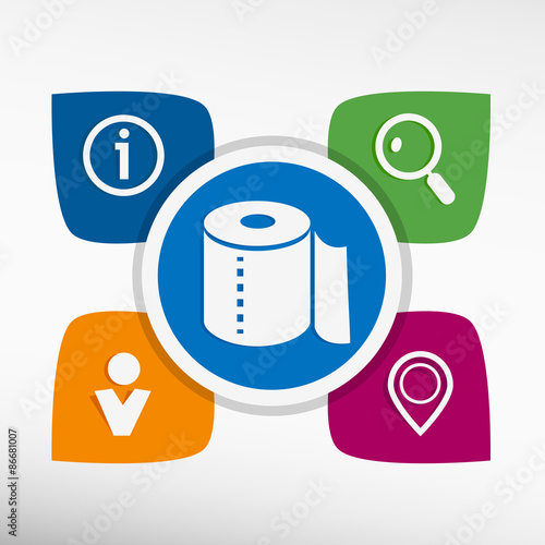 Toilet paper icon  and icons set vector illustration