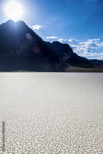 Unique Racetrack Playa in Death Valley National Park in Californ photo