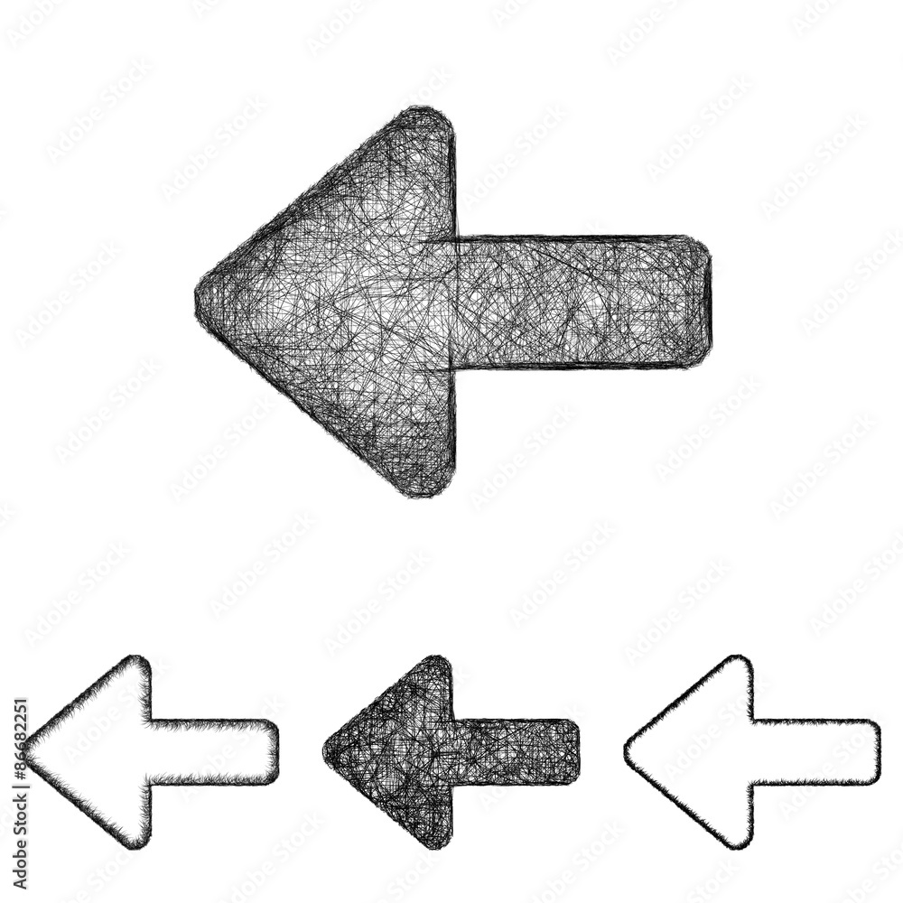 Fototapeta premium Back icon design set - sketch line art