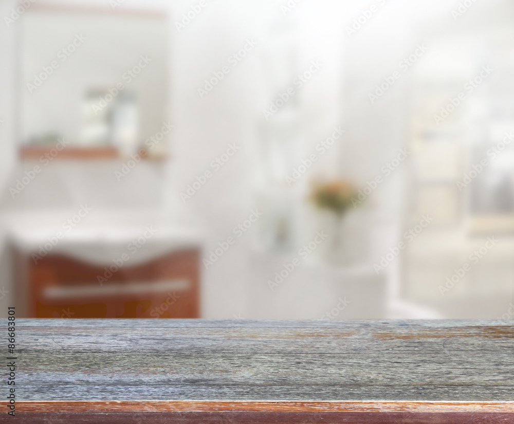 Table Top And Blur Interior Background